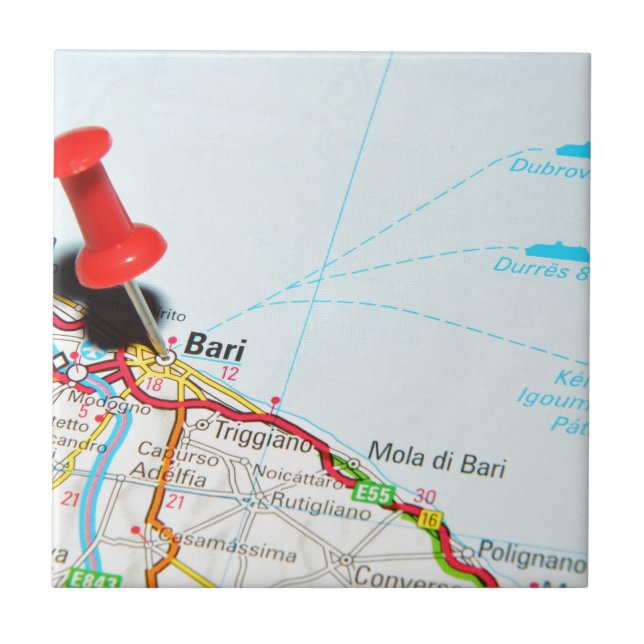 Bari, Italy Ceramic Tile (Front)