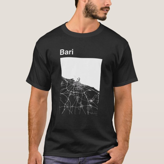 Bari Italy Classic City Map Graphic T-Shirt (Front)