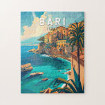 Bari Italy Travel Art Vintage Jigsaw Puzzle<br><div class="desc">Bari retro vector travel design. Bari is a port city on the Adriatic Sea,  and the capital of southern Italy’s Puglia region.</div>