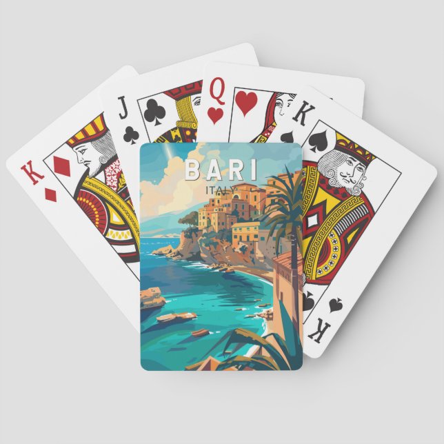 Bari Italy Travel Art Vintage Poker Cards (Back)