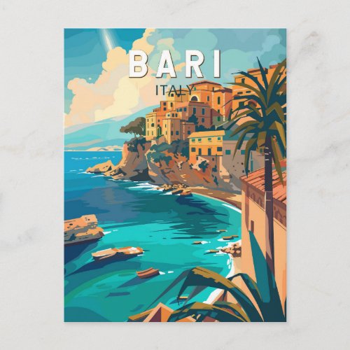 Bari Italy Travel Art Vintage Postcard