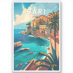 Bari Italy Travel Art Vintage Sticker