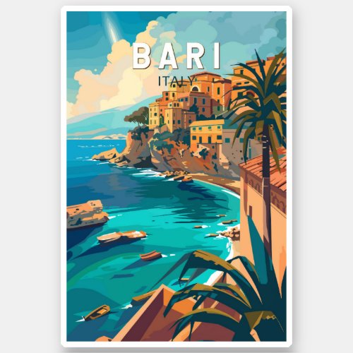 Bari Italy Travel Art Vintage Sticker