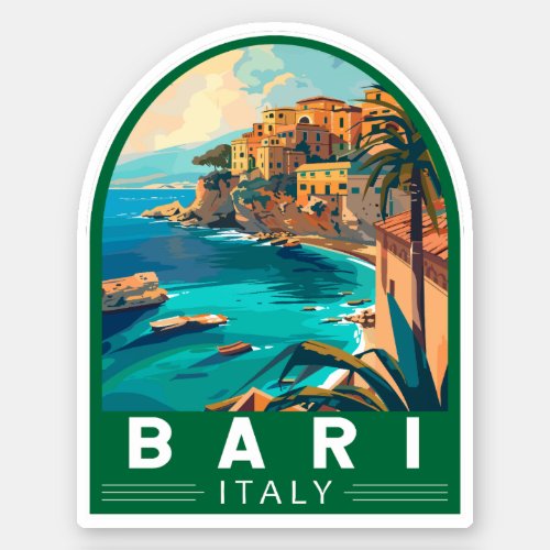 Bari Italy Travel Art Vintage Sticker