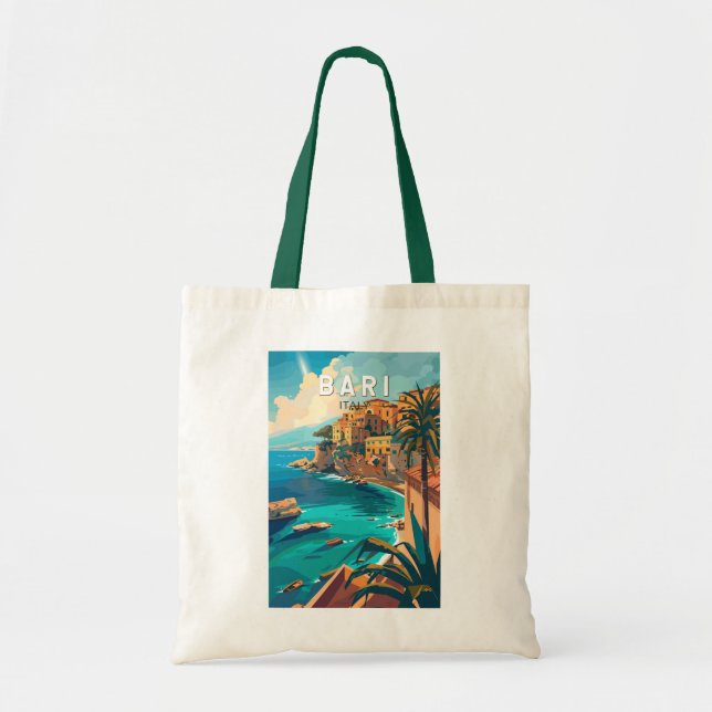 Bari Italy Travel Art Vintage Tote Bag (Front)