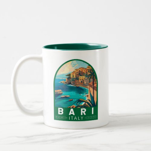 Bari Italy Travel Art Vintage Two_Tone Coffee Mug