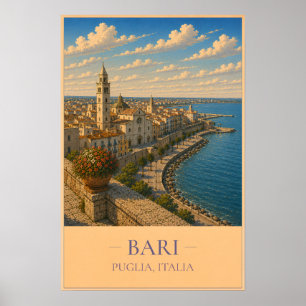 Bari, Italy – Vintage Travel Poster