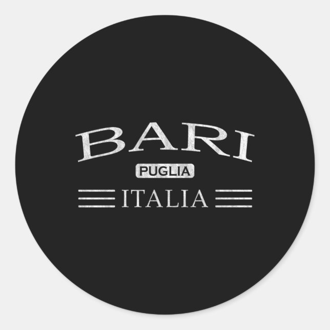 Bari Puglia Italia Bari Apulia Italy Classic Round Sticker (Front)