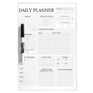 Bariatric -Diet -Daily Planner Dry Erase Board