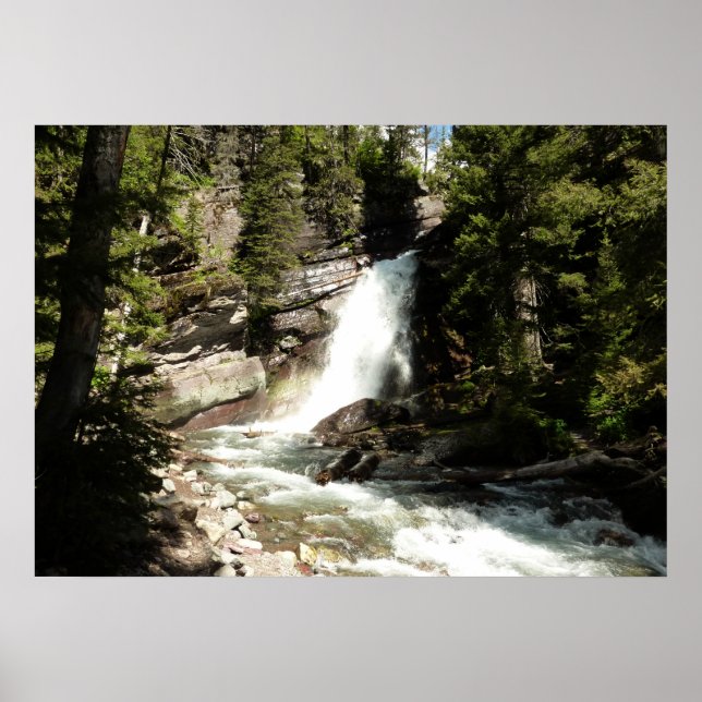 Baring Falls at Glacier National Park Poster (Front)