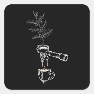 Barista Art Coffee Plant Square Sticker
