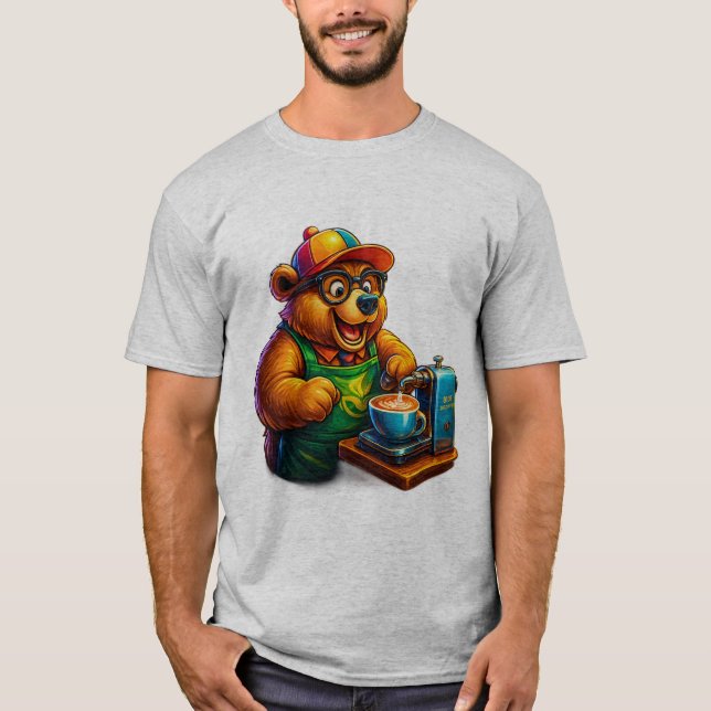 Barista Bear – Cute Coffee Lover T-Shirt (Front)
