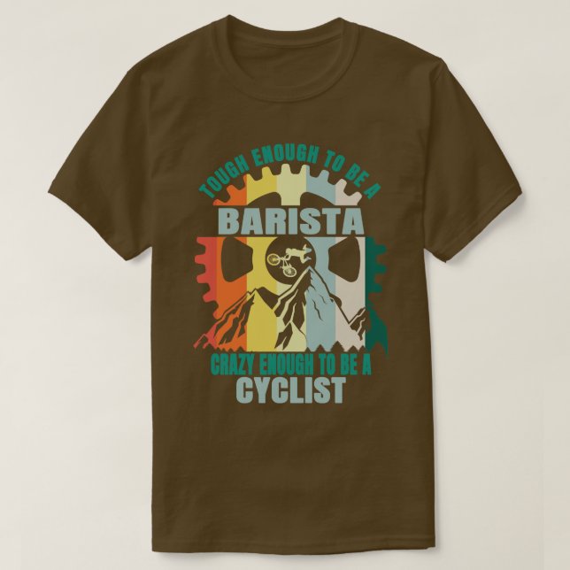 Barista Biker Design T-Shirt (Design Front)