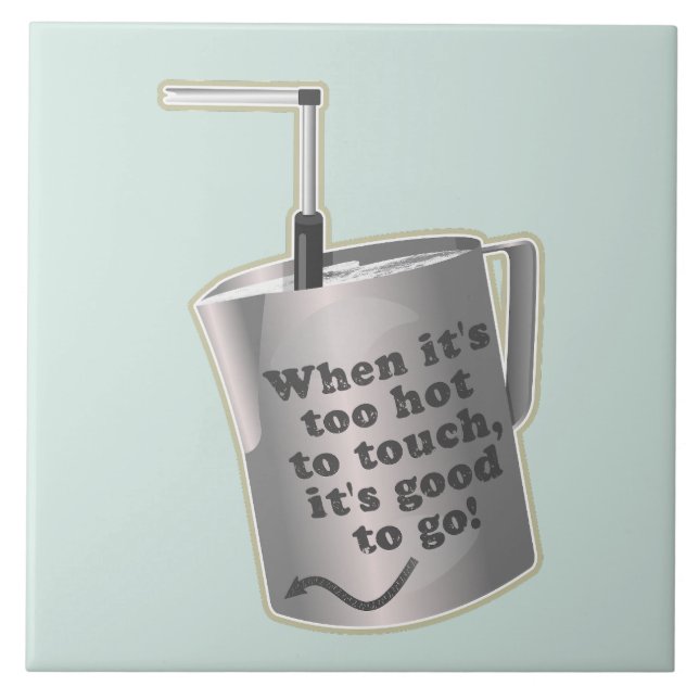  Barista cafe milk warming jug Ceramic Tile (Front)