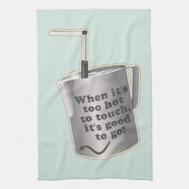  Barista cafe milk warming jug Kitchen Towel (Vertical)