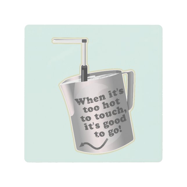  Barista cafe milk warming jug Metal Print (Front)