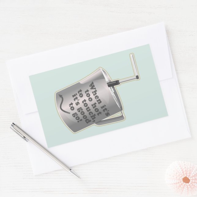  Barista cafe milk warming jug Rectangular Sticker (Envelope)