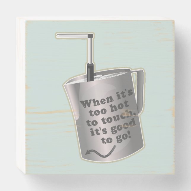  Barista cafe milk warming jug Wooden Box Sign (Front Horizontal)