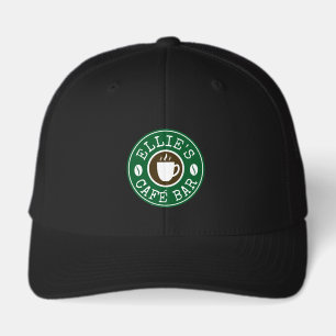 Barista cap with custom coffee shop business logo