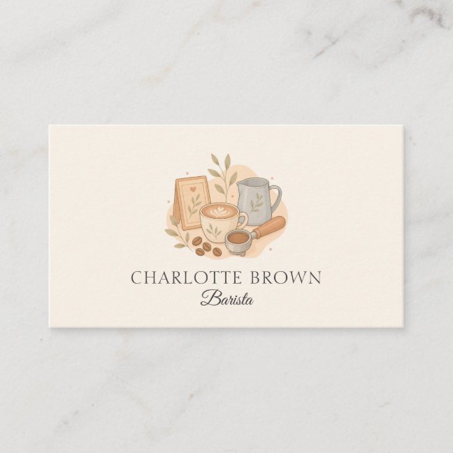 Barista Coffee Cafe Espresso Beverage Business Card