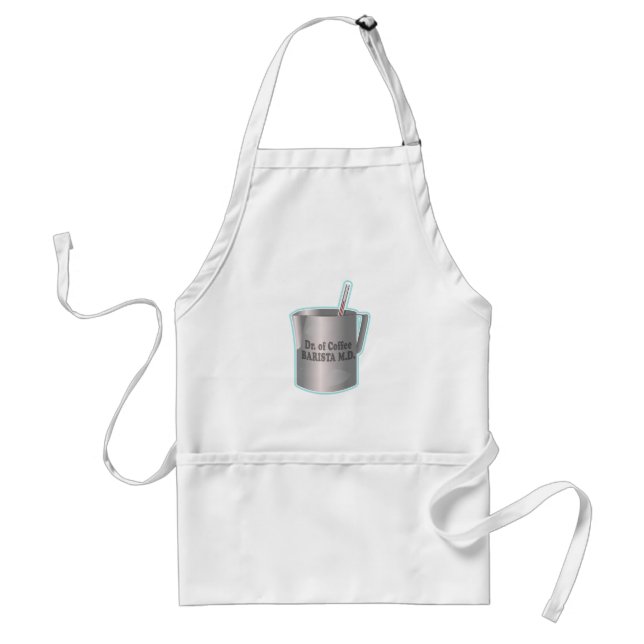  Barista coffee making funny doctor Adult Apron (Front)