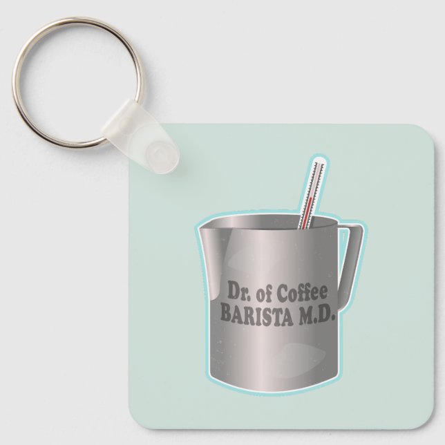  Barista coffee making funny doctor Keychain (Front)