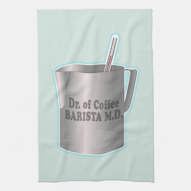  Barista coffee making funny doctor Kitchen Towel (Vertical)