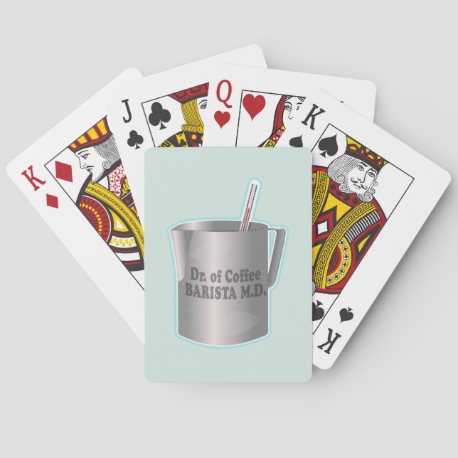  Barista coffee making funny doctor Poker Cards (Back)