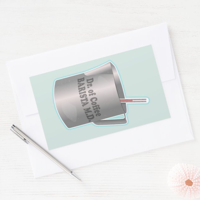  Barista coffee making funny doctor Rectangular Sticker (Envelope)