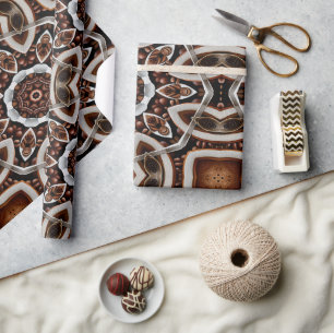 Barista Dream Black coffee and Beans Pattern No1 Wrapping Paper
