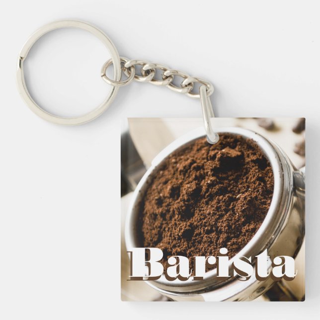 Barista, Espresso Portafilter, Coffee Keychain (Front)