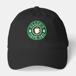 Barista hat with custom coffee shop logo
