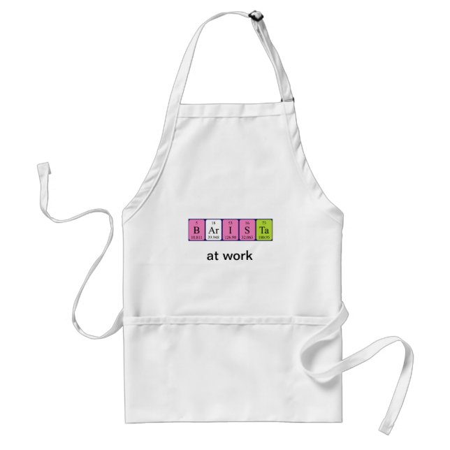 Barista periodic table name apron (Front)