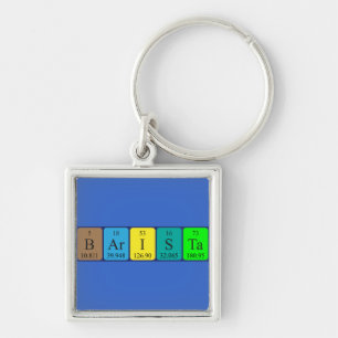 Barista periodic table name keyring