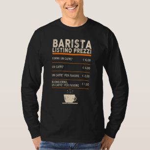 Barista Price List Menu Coffee Bar Vintage T-Shirt