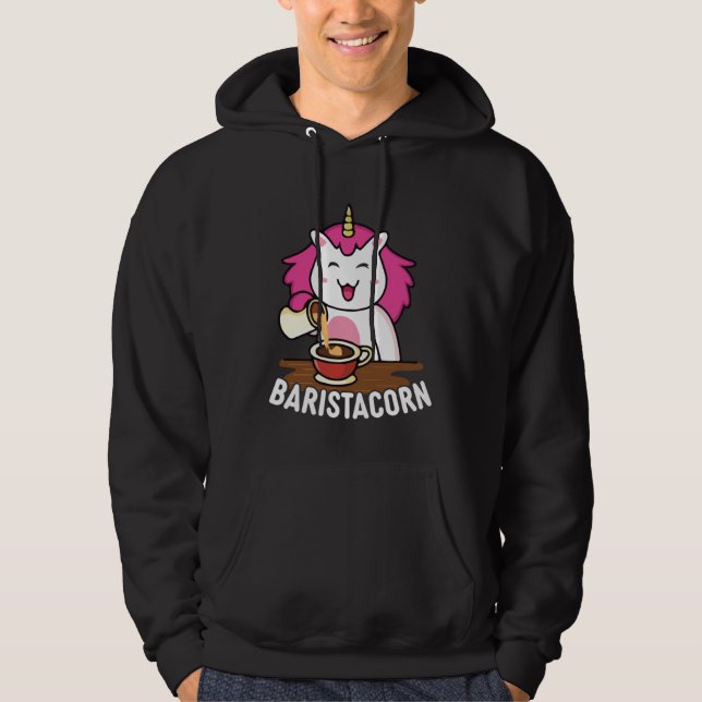 Baristacorn  Barista Unicorn Coffeemaker Hoodie (Front)