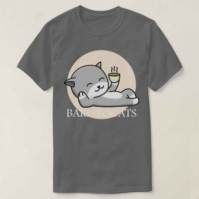 Baristo Cat Coffee Barista Shirt (Design Front)