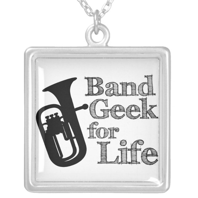 Baritone Band Geek Silver Plated Necklace (Front)