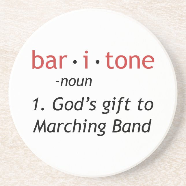 Baritone Definition Sandstone Coaster (Front)