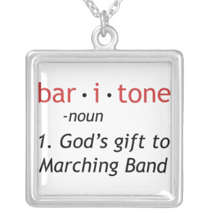 Baritone Definition Silver Plated Necklace