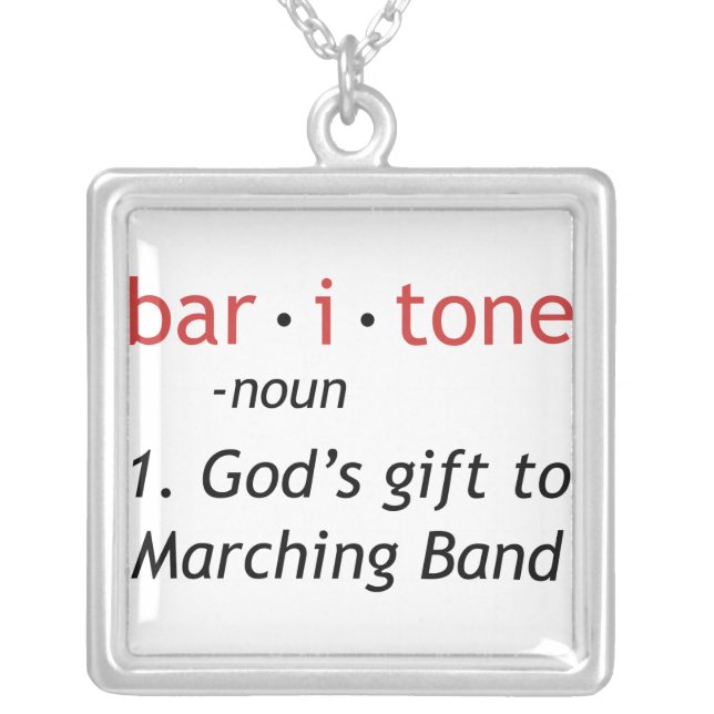 Baritone Definition Silver Plated Necklace (Front)