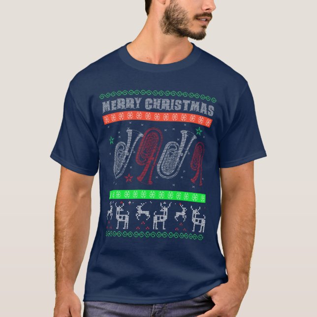 Baritone Euphonium Ugly Christmas Sweater Style (Front)