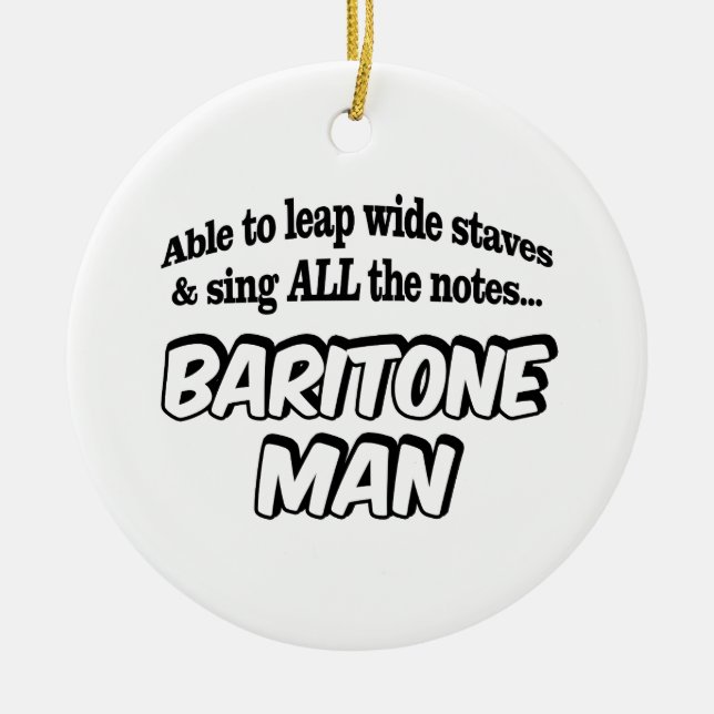 Baritone Man - Music Superhero Ceramic Ornament (Front)