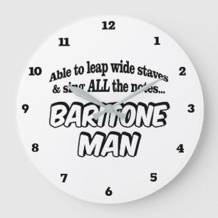 Baritone Man - Music Superhero Large Clock