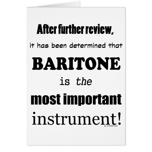 Baritone Most Important Instrument Cards (Front)
