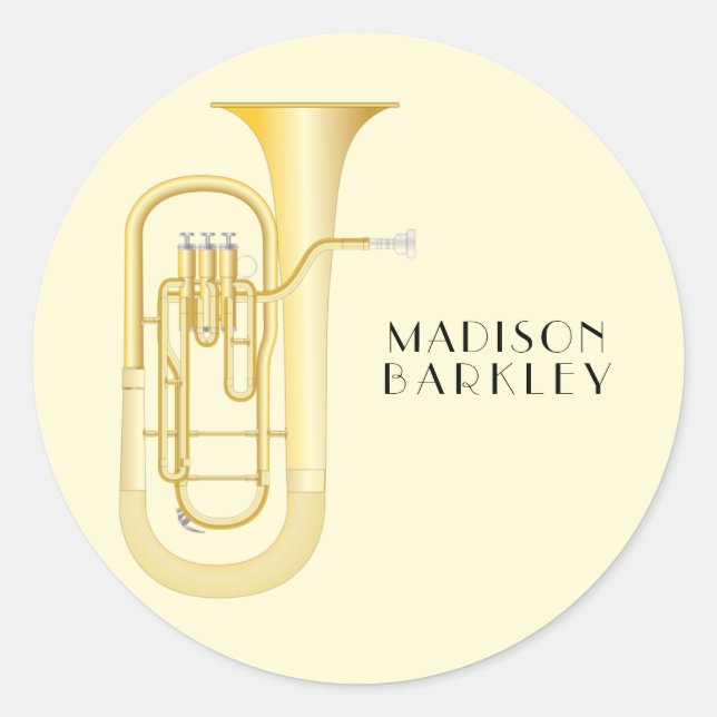 Baritone Musician Band Teacher Oval Sticker (Front)