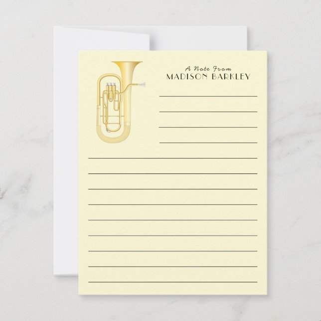 Baritone Musician Band Teacher Thank You Card (Front)