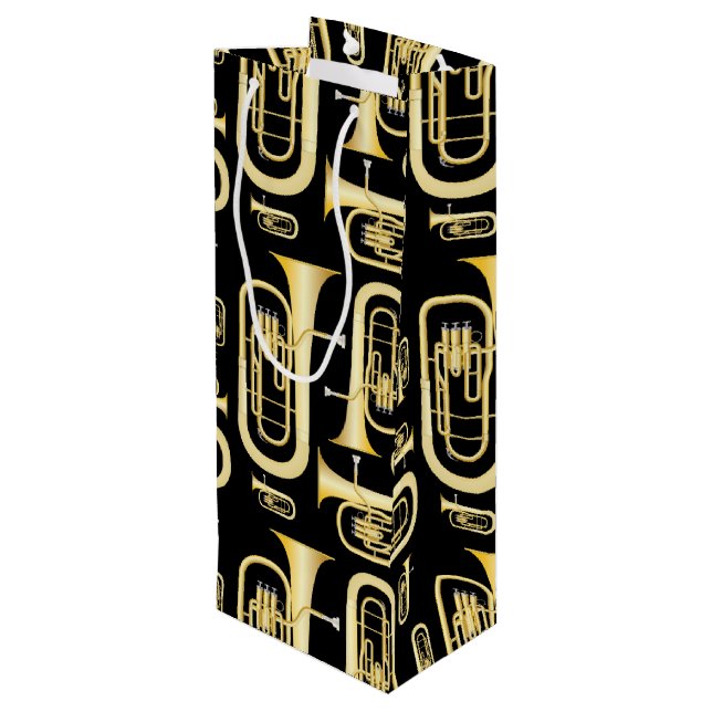 Baritone Musician Band Teacher Wine Gift Bag (Back Angled)