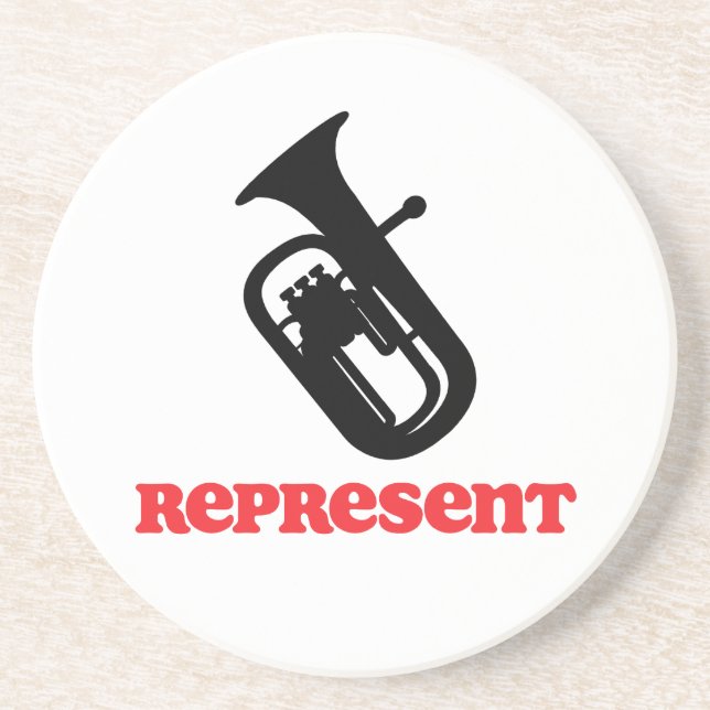 Baritone Represent Sandstone Coaster (Front)