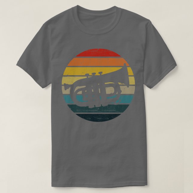 Baritone Silhouette On A Distressed Retro Sunset d T-Shirt (Design Front)